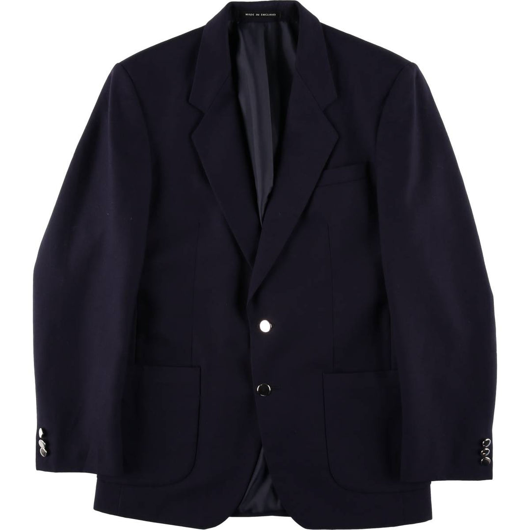BURTON wool tailored jacket, made in England, men's size M. wool navy blue type Vintage Second Hand