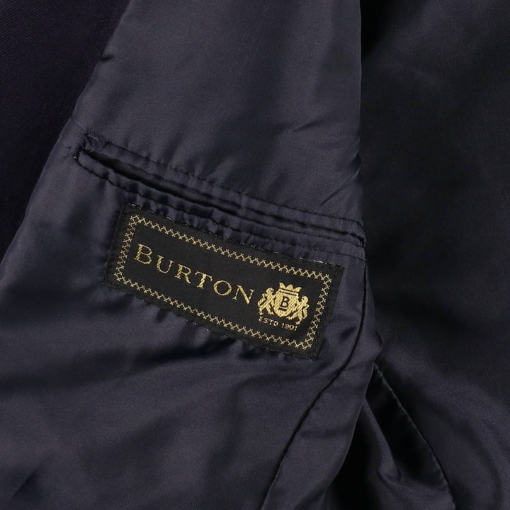 BURTON wool tailored jacket, made in England, men's size M. wool navy blue type Vintage Second Hand