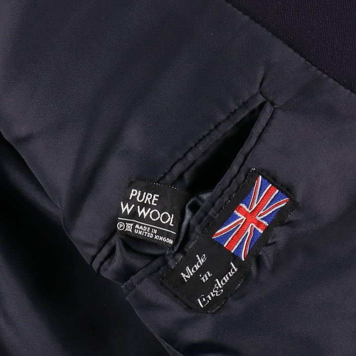 BURTON wool tailored jacket, made in England, men's size M. wool navy blue type Vintage Second Hand
