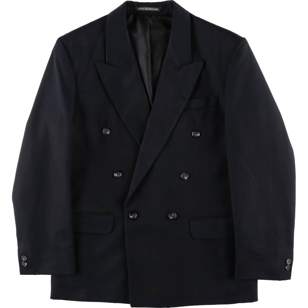 Lincroft Peak Lapel Double-Breasted Blazer Tailored Jacket, Made in England, Men's Size M (approx.) polyester navy blue type Vintage Second Hand