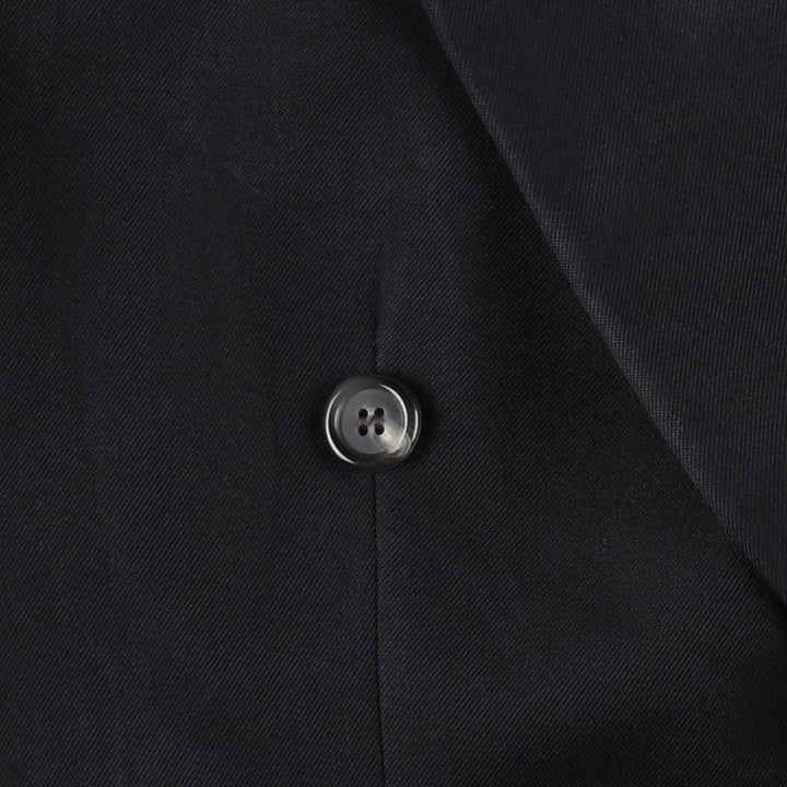 Lincroft Peak Lapel Double-Breasted Blazer Tailored Jacket, Made in England, Men's Size M (approx.) polyester navy blue type Vintage Second Hand