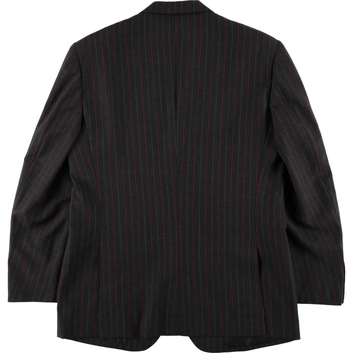 PAL ZILERI Stripe Pattern Wool Tailored Jacket, Made in Italy, Men's Size M (approx.) wool Charcoal Vintage Second Hand