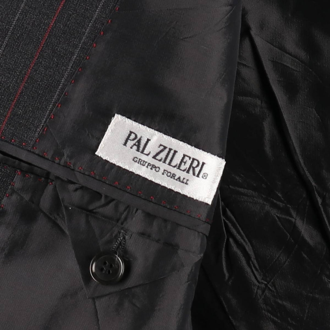 PAL ZILERI Stripe Pattern Wool Tailored Jacket, Made in Italy, Men's Size M (approx.) wool Charcoal Vintage Second Hand
