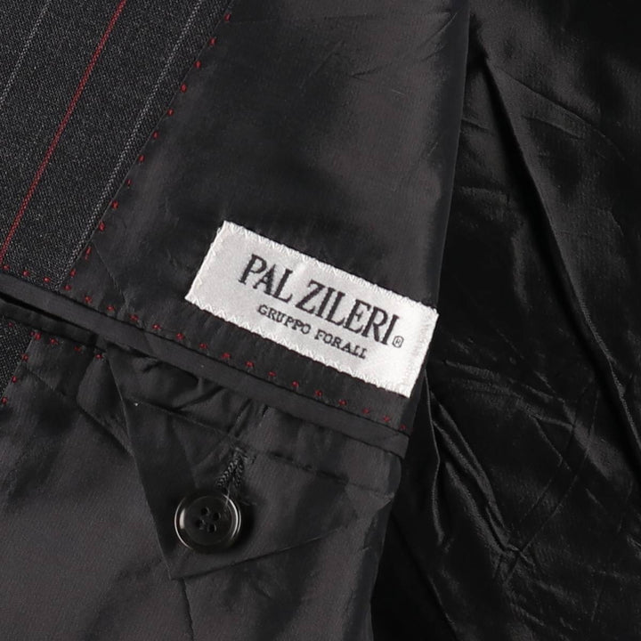 PAL ZILERI Stripe Pattern Wool Tailored Jacket, Made in Italy, Men's Size M (approx.) wool Charcoal Vintage Second Hand