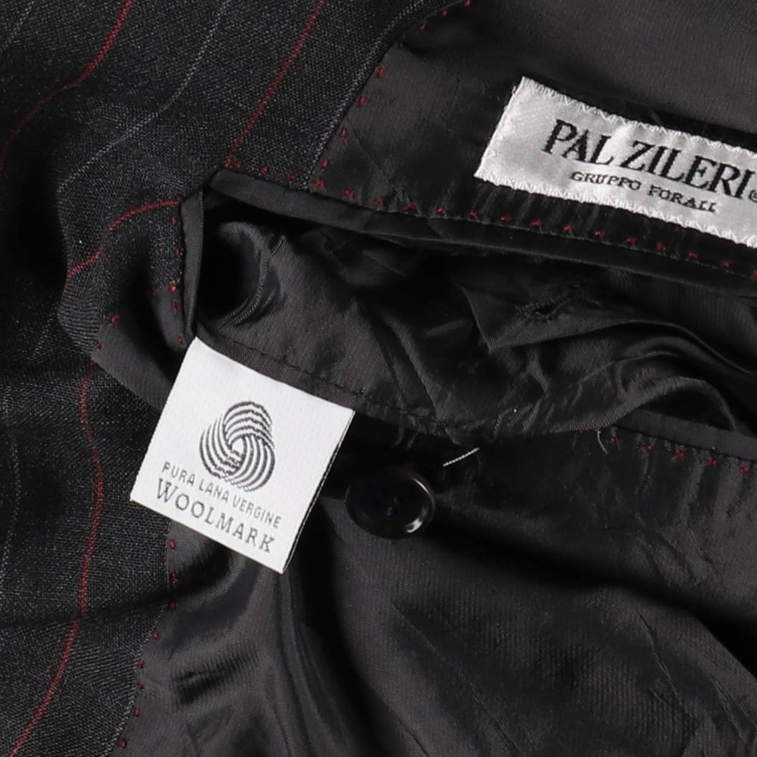 PAL ZILERI Stripe Pattern Wool Tailored Jacket, Made in Italy, Men's Size M (approx.) wool Charcoal Vintage Second Hand