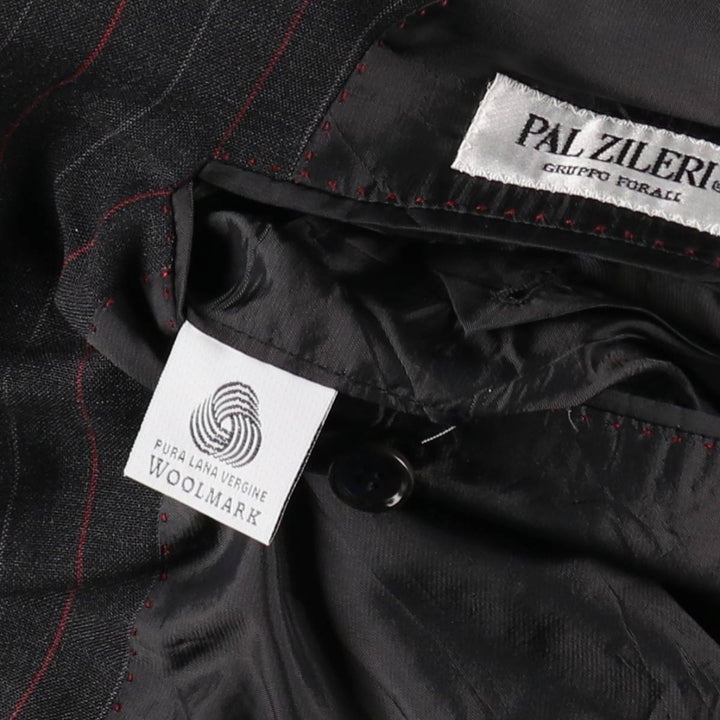 PAL ZILERI Stripe Pattern Wool Tailored Jacket, Made in Italy, Men's Size M (approx.) wool Charcoal Vintage Second Hand