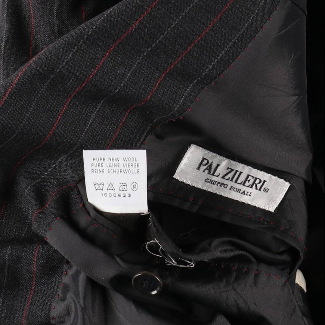 PAL ZILERI Stripe Pattern Wool Tailored Jacket, Made in Italy, Men's Size M (approx.) wool Charcoal Vintage Second Hand