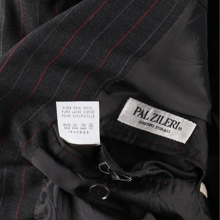PAL ZILERI Stripe Pattern Wool Tailored Jacket, Made in Italy, Men's Size M (approx.) wool Charcoal Vintage Second Hand