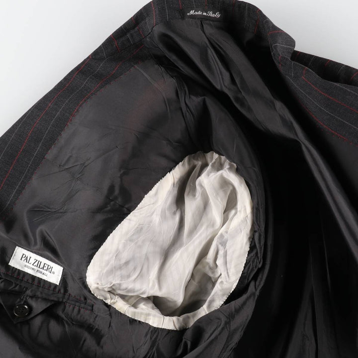PAL ZILERI Stripe Pattern Wool Tailored Jacket, Made in Italy, Men's Size M (approx.) wool Charcoal Vintage Second Hand