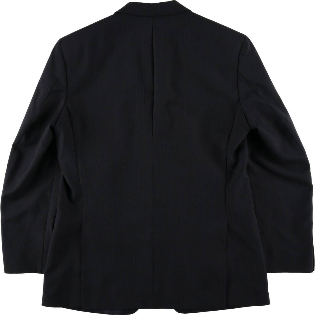 St. Michael MARKS and SPENCER Striped Polyester and Wool Tailored Jacket, Made in the UK, Men's Size M polyester navy blue type Vintage Second Hand