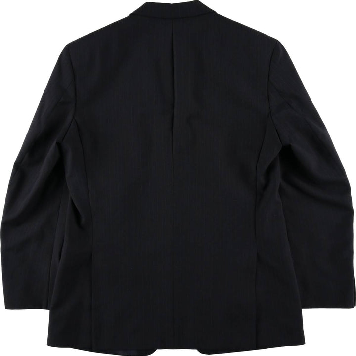St. Michael MARKS and SPENCER Striped Polyester and Wool Tailored Jacket, Made in the UK, Men's Size M polyester navy blue type Vintage Second Hand