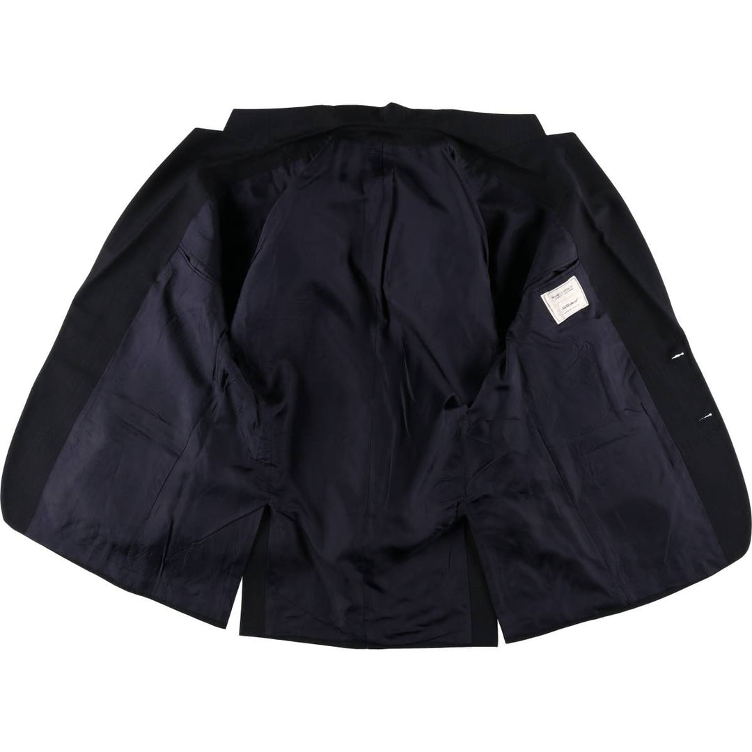 St. Michael MARKS and SPENCER Striped Polyester and Wool Tailored Jacket, Made in the UK, Men's Size M polyester navy blue type Vintage Second Hand