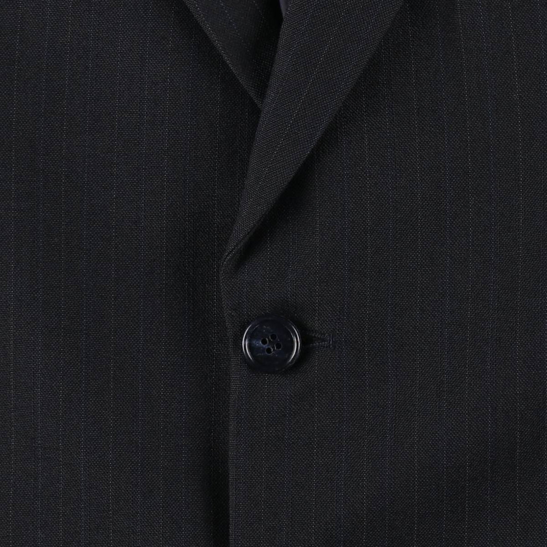 St. Michael MARKS and SPENCER Striped Polyester and Wool Tailored Jacket, Made in the UK, Men's Size M polyester navy blue type Vintage Second Hand