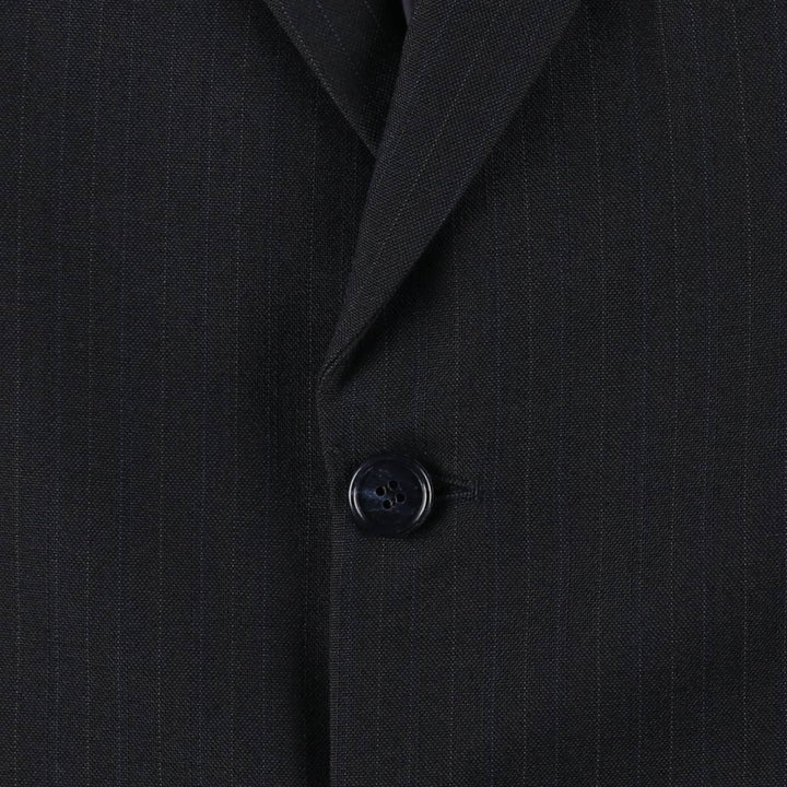 St. Michael MARKS and SPENCER Striped Polyester and Wool Tailored Jacket, Made in the UK, Men's Size M polyester navy blue type Vintage Second Hand