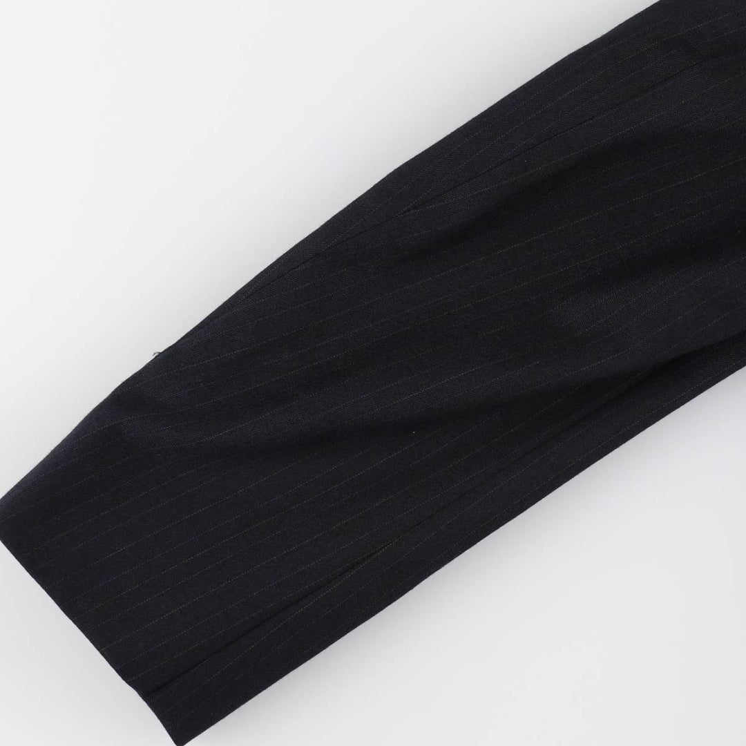 St. Michael MARKS and SPENCER Striped Polyester and Wool Tailored Jacket, Made in the UK, Men's Size M polyester navy blue type Vintage Second Hand