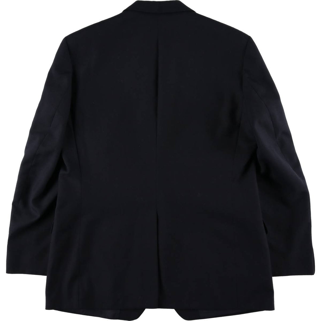 St.Michael Poly/Wool Tailored Jacket, Made in England, Men's Size L (approx.) polyester navy blue type Vintage Second Hand