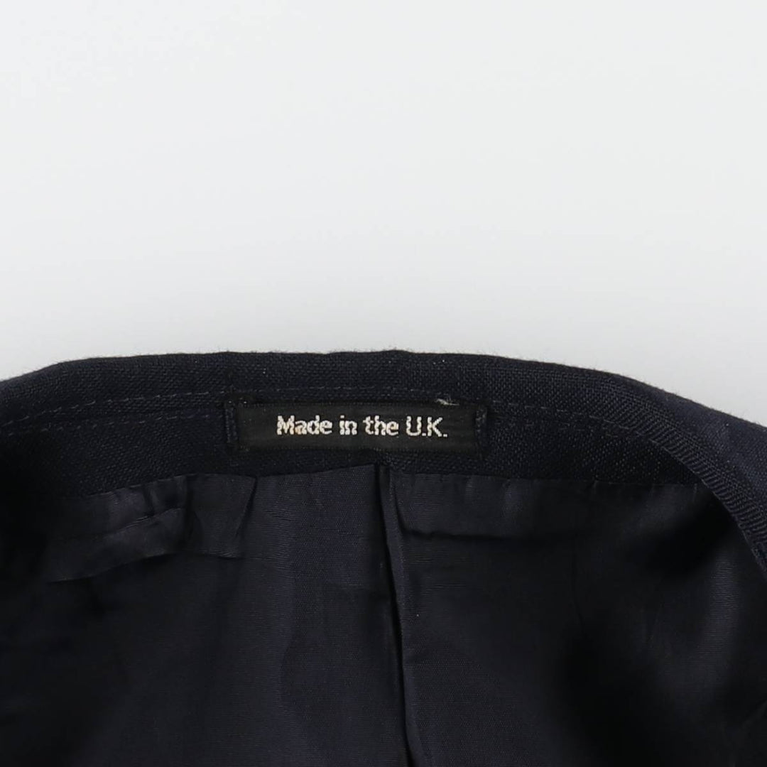 St.Michael Poly/Wool Tailored Jacket, Made in England, Men's Size L (approx.) polyester navy blue type Vintage Second Hand