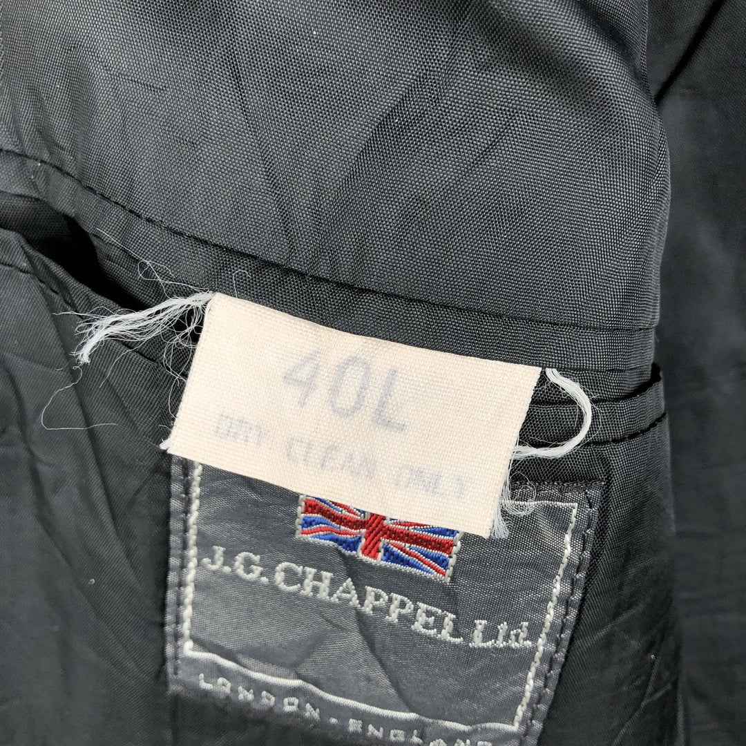 JGChappell Double-breasted peaked lapel navy blazer tailored jacket, made in England, men's size M equivalent. unclear navy blue type Vintage Second Hand