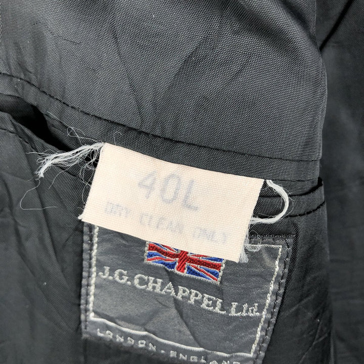 JGChappell Double-breasted peaked lapel navy blazer tailored jacket, made in England, men's size M equivalent. unclear navy blue type Vintage Second Hand