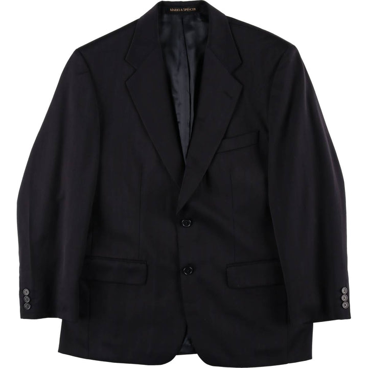 St. Michael MARKS and SPENCER Striped Polyester and Wool Tailored Jacket, Made in the UK, Men's Size M polyester navy blue type Vintage Second Hand