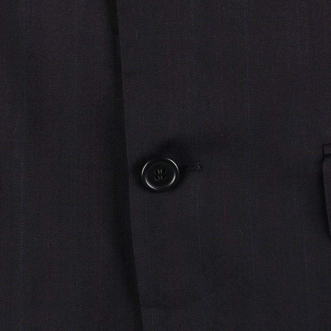 St. Michael MARKS and SPENCER Striped Polyester and Wool Tailored Jacket, Made in the UK, Men's Size M polyester navy blue type Vintage Second Hand