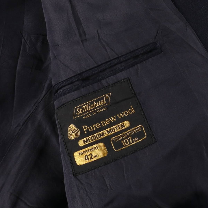 St.Michael navy blazer, tailored jacket, men's size L equivalent. wool navy blue type Vintage Second Hand