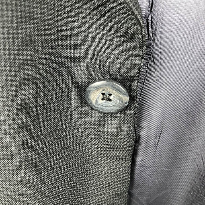 Nordstrom Check Pattern Wool Tailored Jacket, Made in USA, Men's Size L (approx.) wool Charcoal Vintage Second Hand