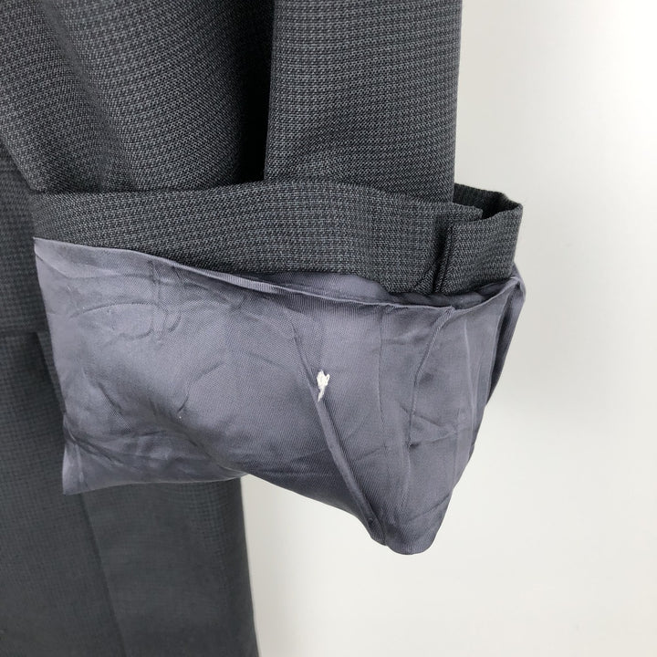 Nordstrom Check Pattern Wool Tailored Jacket, Made in USA, Men's Size L (approx.) wool Charcoal Vintage Second Hand