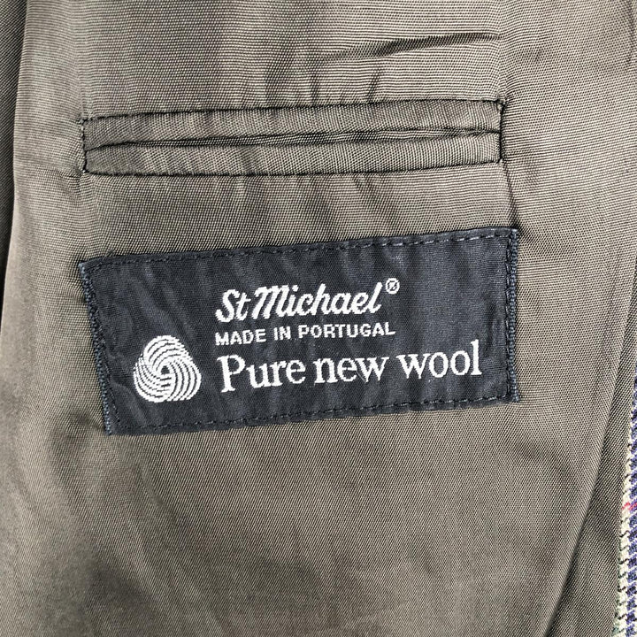 St. Michael Gun Club Check Wool Tailored Jacket, Men's Size M (approx.) wool Beige type Vintage Second Hand