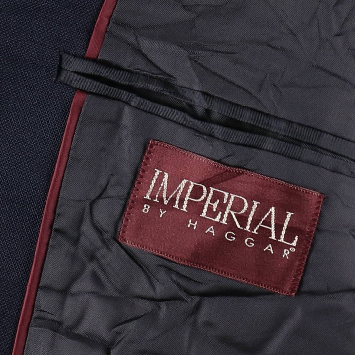 Haggar Imperial Navy Blazer Tailored Jacket, Made in USA, Men's Size M (approx.) unclear navy blue type Vintage Second Hand
