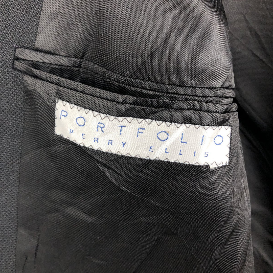 Perry Ellis Portfolio wool tailored jacket, made in the USA, men's size M equivalent. wool black type Vintage Second Hand