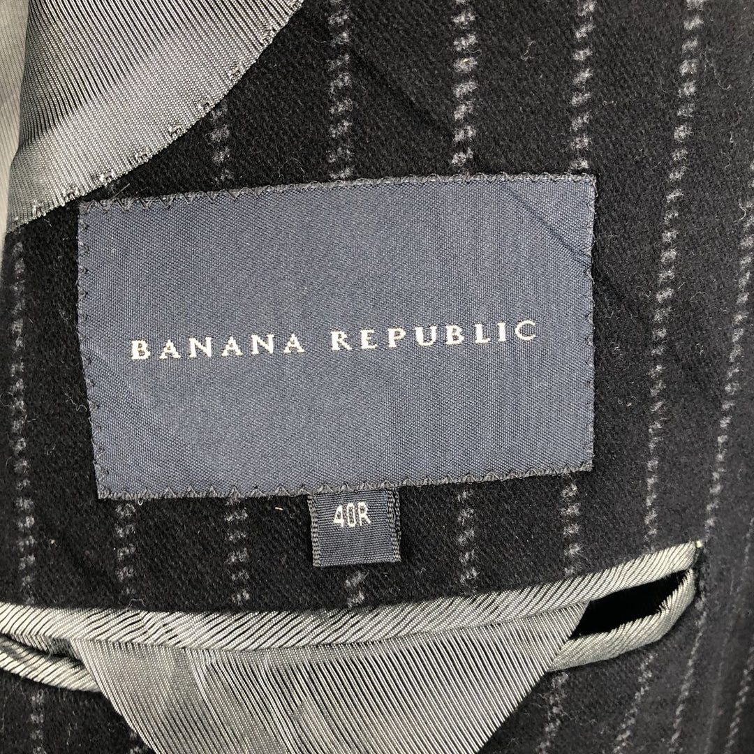 2000'S Banana Republic Stripe Pattern Cotton Tailored Jacket, Men's Size M (approx.) cotton black type Vintage Second Hand