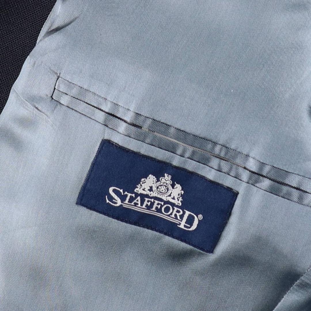 Stafford Navy Blazer, Tailored Jacket, Men's Size M Dacron Polyester navy blue type Vintage Second Hand