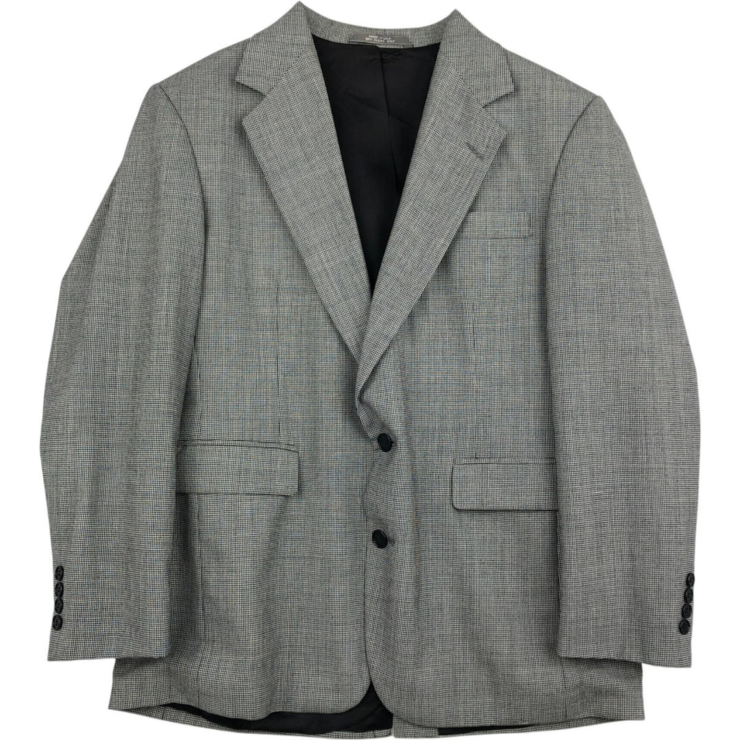Haggar Check Pattern Wool Tailored Jacket, Made in USA, Men's Size M (approx.) wool white type Vintage Second Hand