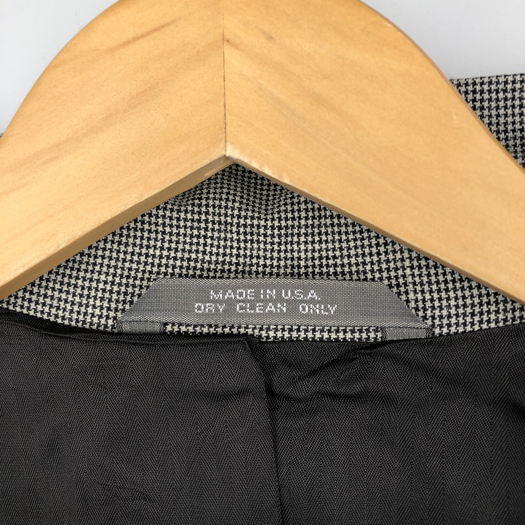 Haggar Check Pattern Wool Tailored Jacket, Made in USA, Men's Size M (approx.) wool white type Vintage Second Hand