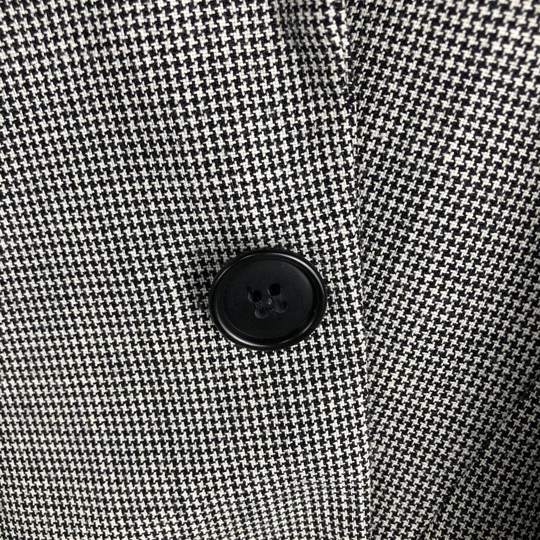 Haggar Check Pattern Wool Tailored Jacket, Made in USA, Men's Size M (approx.) wool white type Vintage Second Hand