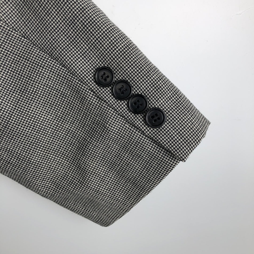 Haggar Check Pattern Wool Tailored Jacket, Made in USA, Men's Size M (approx.) wool white type Vintage Second Hand
