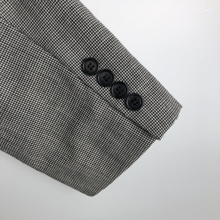 Haggar Check Pattern Wool Tailored Jacket, Made in USA, Men's Size M (approx.) wool white type Vintage Second Hand