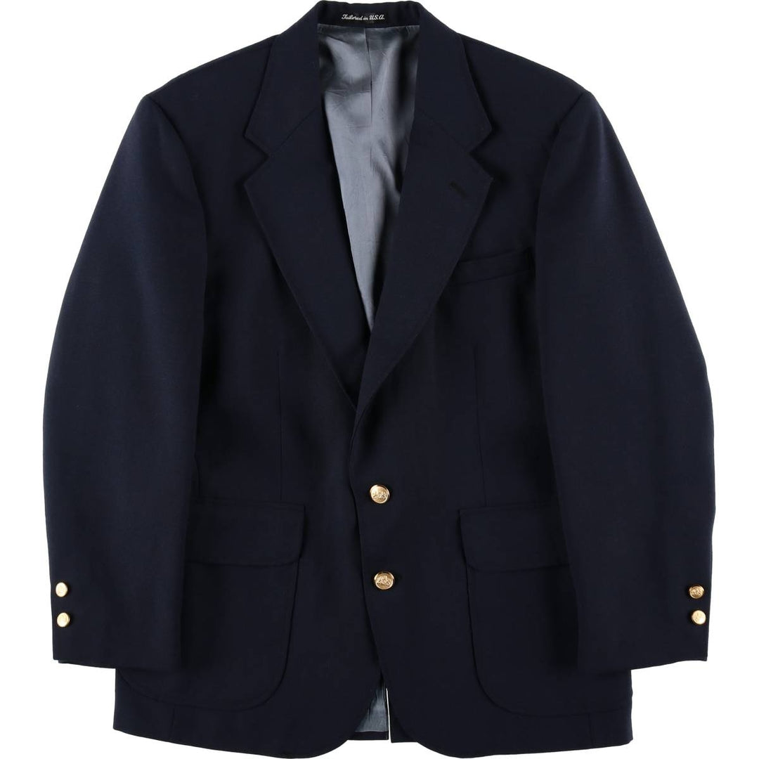 Stafford Navy Blazer, Tailored Jacket, Made in USA, Men's Size M wool navy blue type Vintage Second Hand