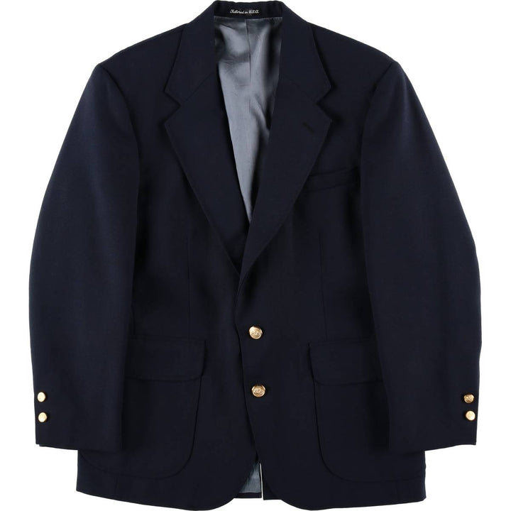 Stafford Navy Blazer, Tailored Jacket, Made in USA, Men's Size M wool navy blue type Vintage Second Hand