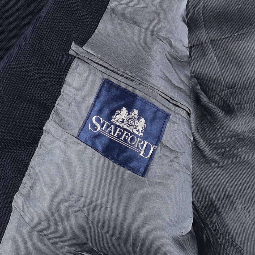 Stafford Navy Blazer, Tailored Jacket, Made in USA, Men's Size M wool navy blue type Vintage Second Hand