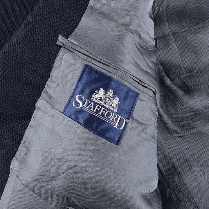 Stafford Navy Blazer, Tailored Jacket, Made in USA, Men's Size M wool navy blue type Vintage Second Hand