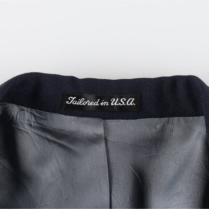 Stafford Navy Blazer, Tailored Jacket, Made in USA, Men's Size M wool navy blue type Vintage Second Hand