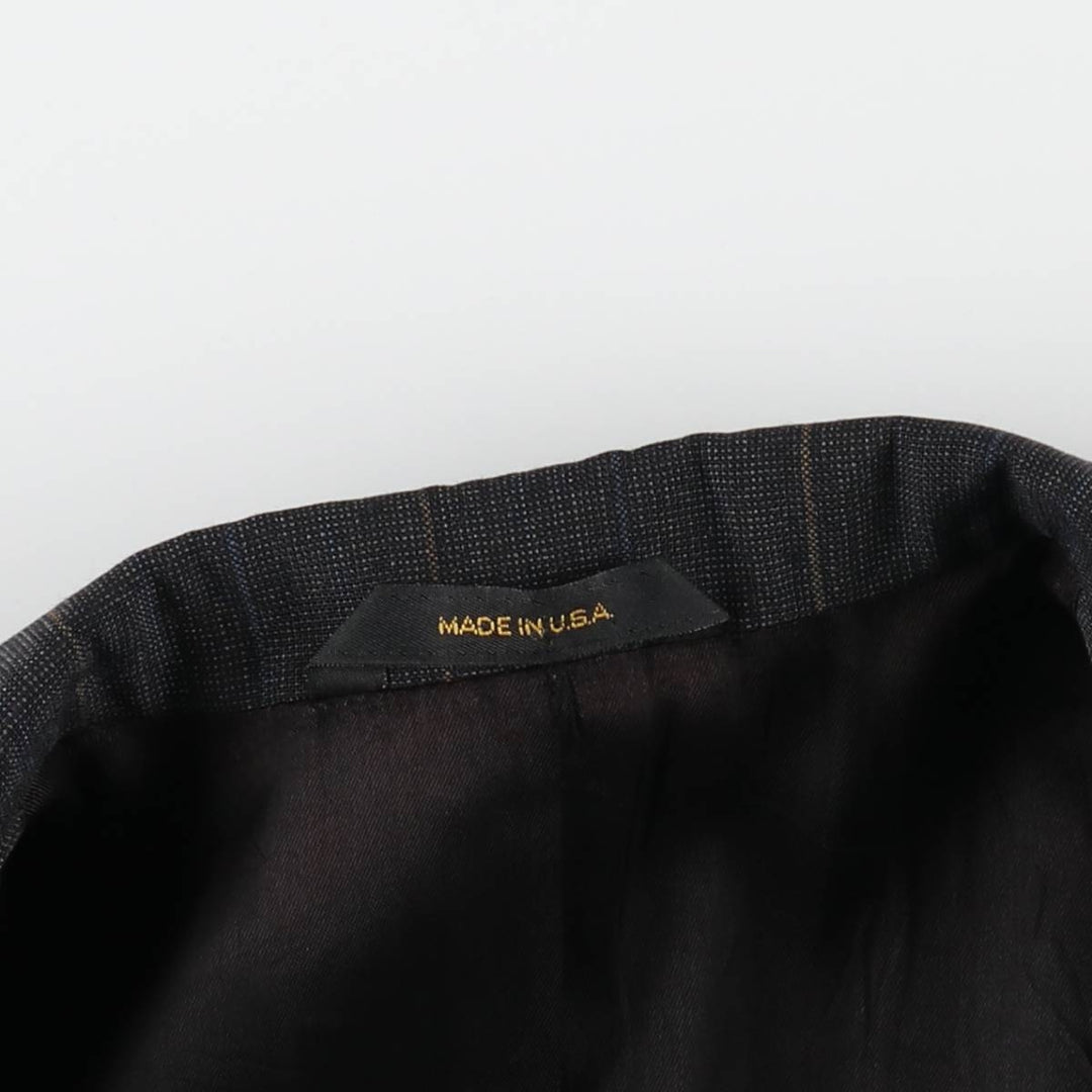 Haggar Gallery Stripe Pattern Blazer Tailored Jacket, Made in USA, Men's Size L (approx.) unclear Charcoal Vintage Second Hand