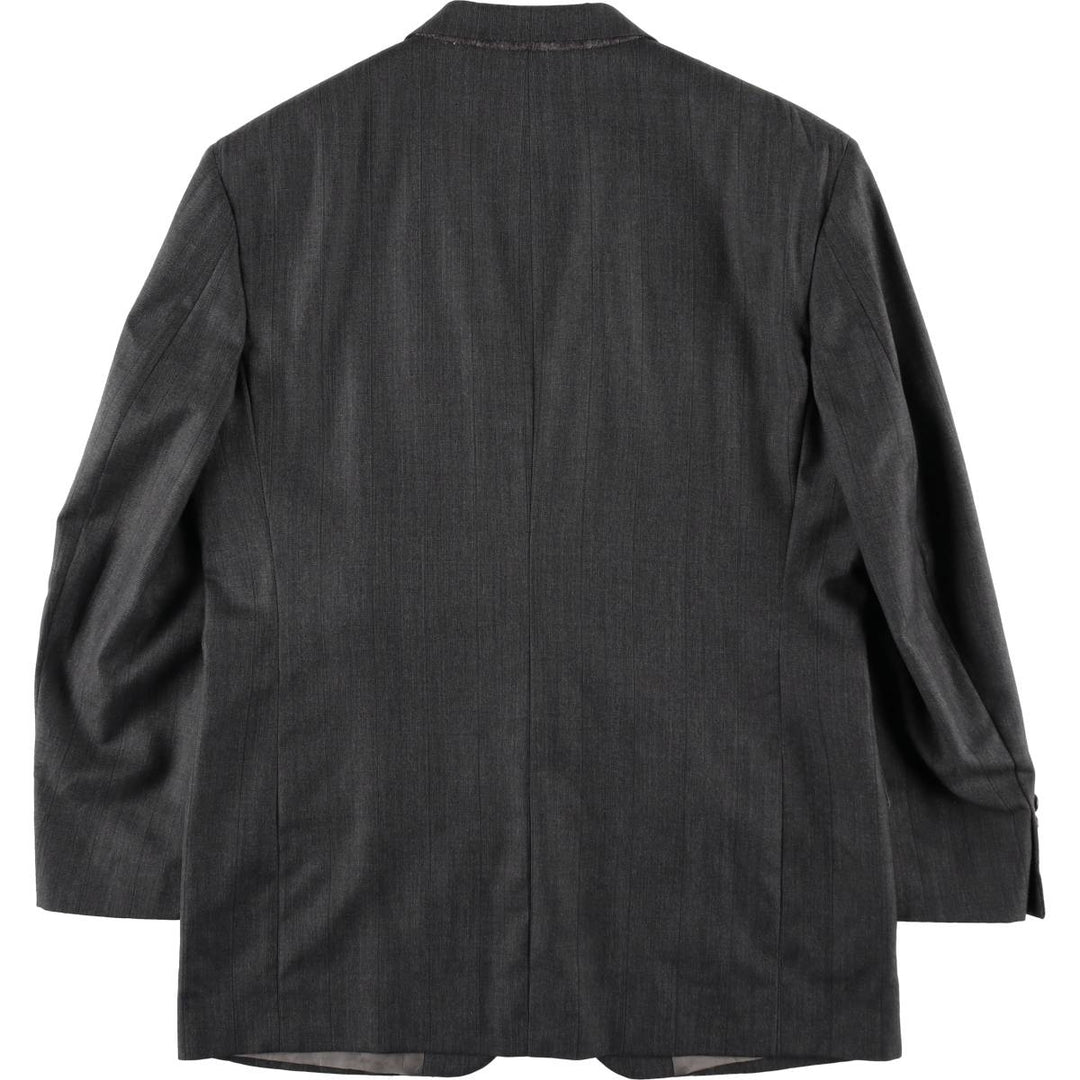 BILL BLASS Stripe Pattern Wool Tailored Jacket, Made in USA, Men's Size L (approx.) wool gray type Vintage Second Hand