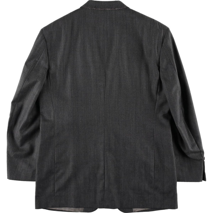 BILL BLASS Stripe Pattern Wool Tailored Jacket, Made in USA, Men's Size L (approx.) wool gray type Vintage Second Hand