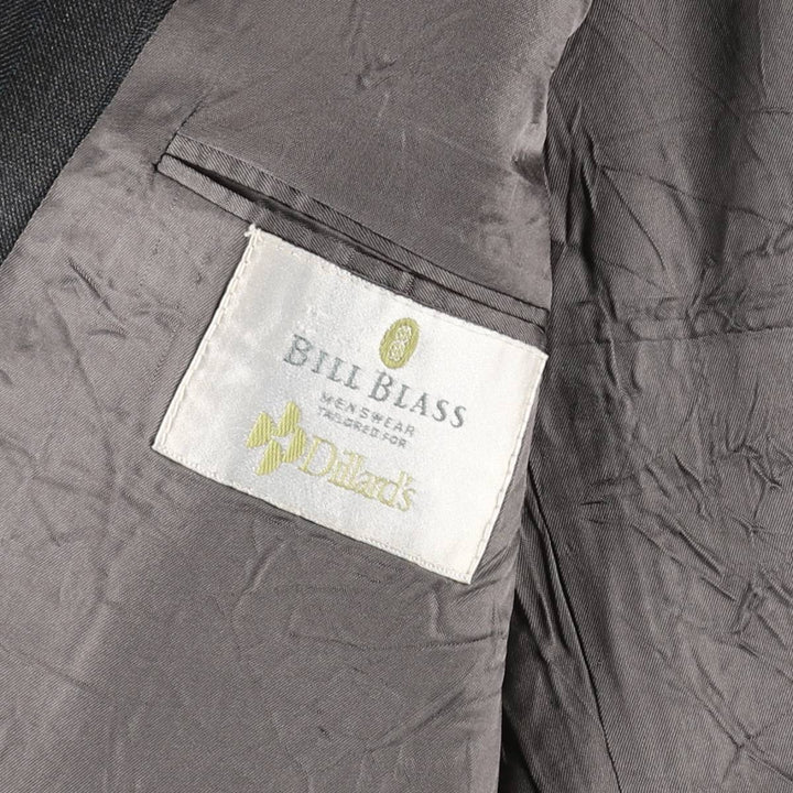 BILL BLASS Stripe Pattern Wool Tailored Jacket, Made in USA, Men's Size L (approx.) wool gray type Vintage Second Hand