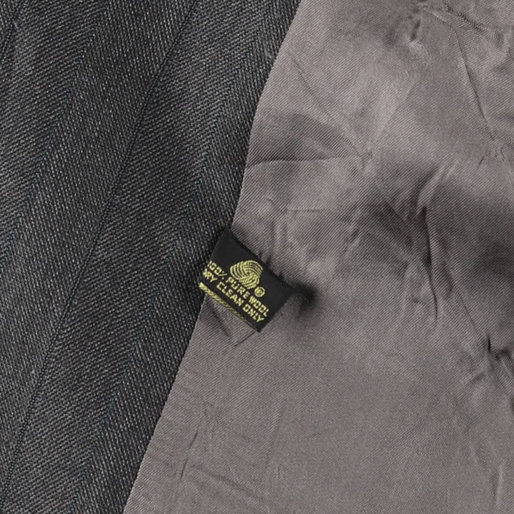 BILL BLASS Stripe Pattern Wool Tailored Jacket, Made in USA, Men's Size L (approx.) wool gray type Vintage Second Hand