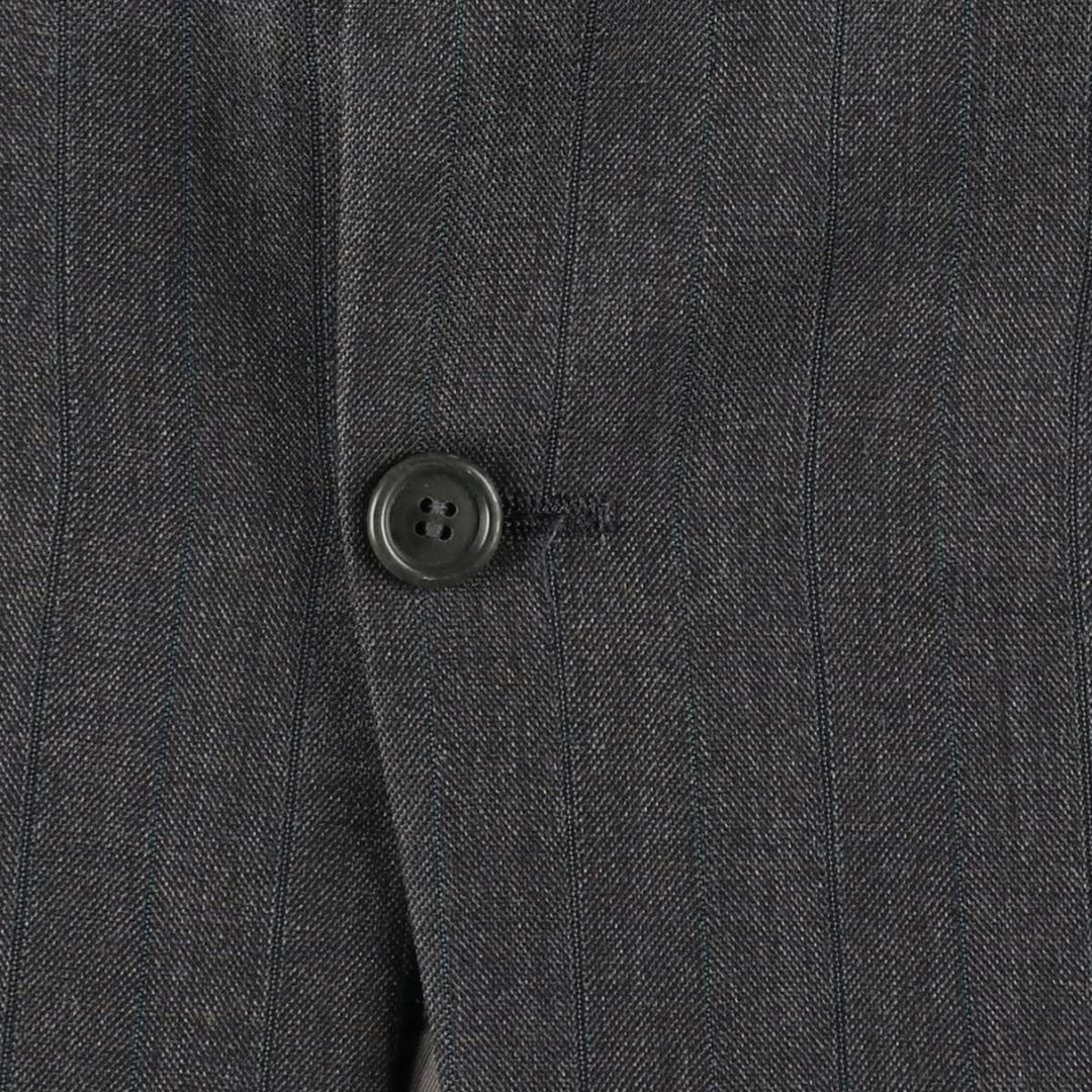 BILL BLASS Stripe Pattern Wool Tailored Jacket, Made in USA, Men's Size L (approx.) wool gray type Vintage Second Hand