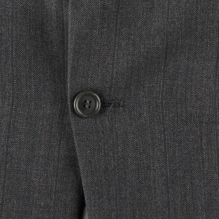BILL BLASS Stripe Pattern Wool Tailored Jacket, Made in USA, Men's Size L (approx.) wool gray type Vintage Second Hand